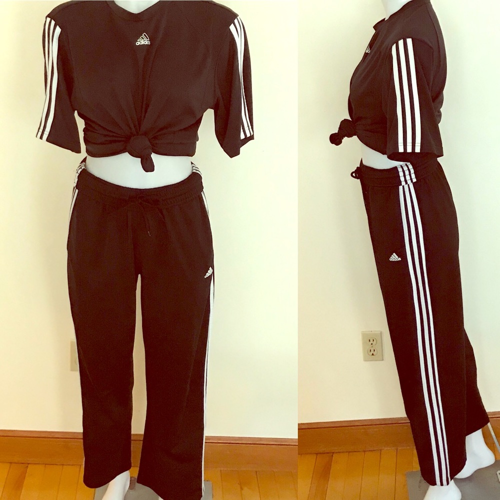 Vintage Adidas 2 Piece Black Classic Set - SMALL
